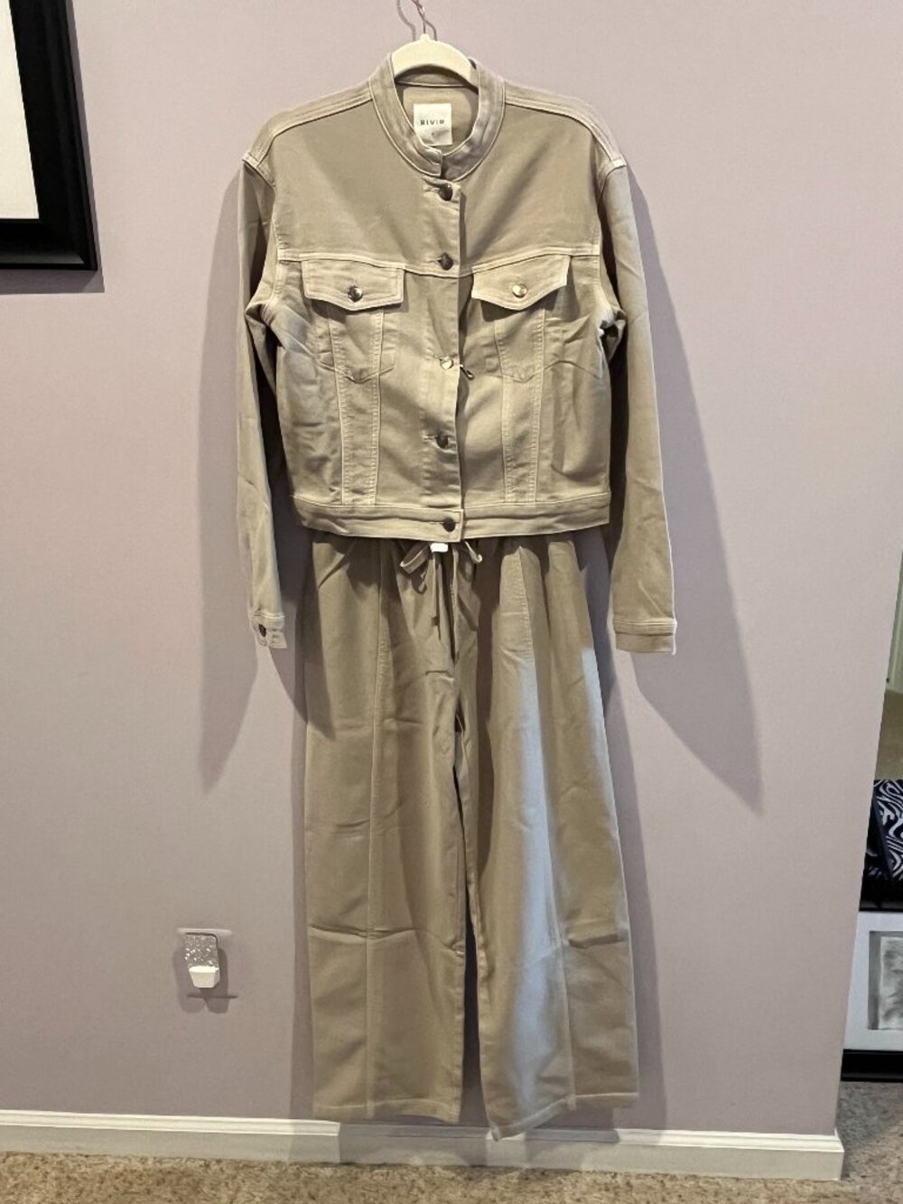 NWT RIVIR Washed Twill Trucker Jacket & Washed Twill Balloon Pants Size S
